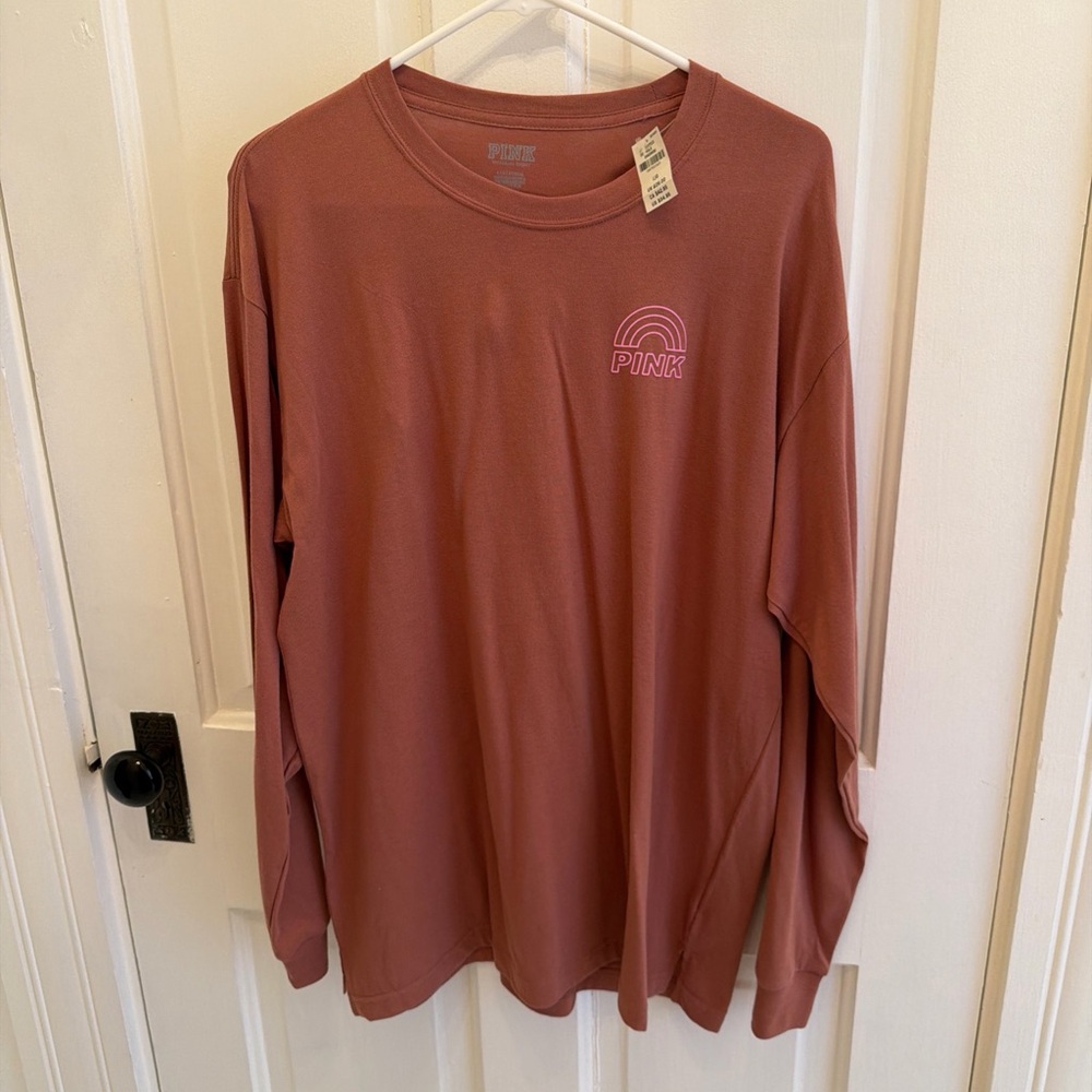 Victoria’s Secret PINK Campus Long Sleeve Tee Size L Brand New